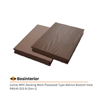 Lantai WPC Decking Merk Plaswood Type Walnut Buttom View PW145 S25 B (Gen 1)