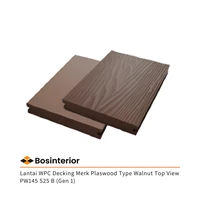 Lantai WPC Decking Merk Plaswood Type Walnut Top View PW145 S25 B (Gen 1)