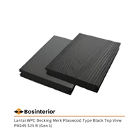 Lantai WPC Decking Merk Plaswood Type Black Top View PW145 S25 B (Gen 1)