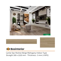 Lantai Spc Roshan Beige Mahogany Indoor Type Straight 180 x 1220 mm - Thickness : 5 mm (+IXPE)