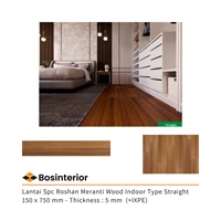 Lantai Spc Roshan Type Straight & Herringbone Meranti Wood 150 x 750 mm - Thickness : 5 mm  (+IXPE)