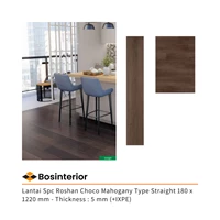 Lantai Spc Roshan Choco Mahogany Type Straight 180 x 1220 mm - Thickness : 5 mm (+IXPE)