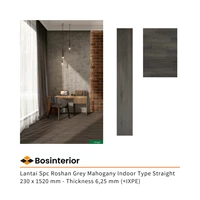 Lantai Spc Roshan Grey Mahogany Indoor Type Straight 230 x 1520 mm - Thickness 6.25 mm (+IXPE)